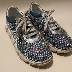 Italian Sparkling Kids Lace Up Sneakers Size 1